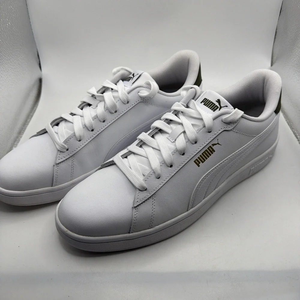 Puma Ace Court Sneakers White Green Men's Soft Foam+ Size 9.5 Excellent